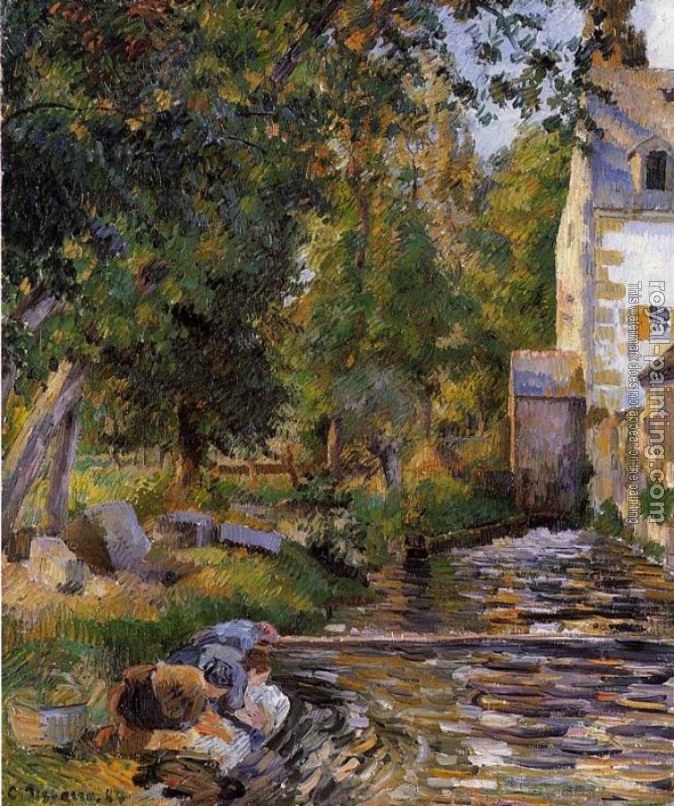 Camille Pissarro : Laundry and Mill at Osny